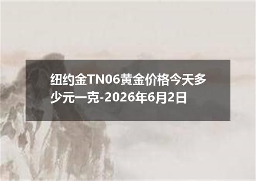 纽约金TN06黄金价格今天多少元一克-2026年6月2日