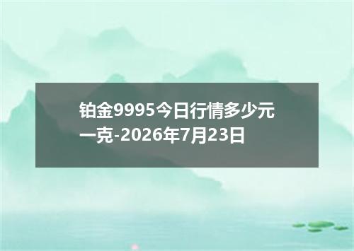 铂金9995今日行情多少元一克-2026年7月23日