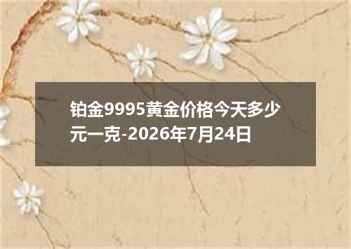 铂金9995黄金价格今天多少元一克-2026年7月24日