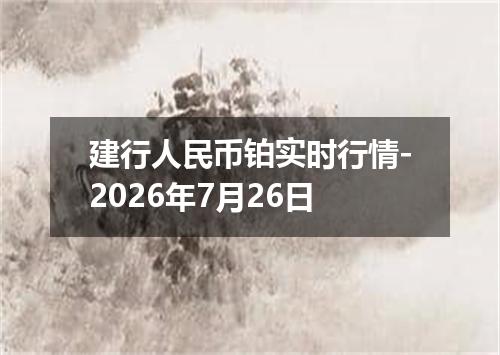 建行人民币铂实时行情-2026年7月26日