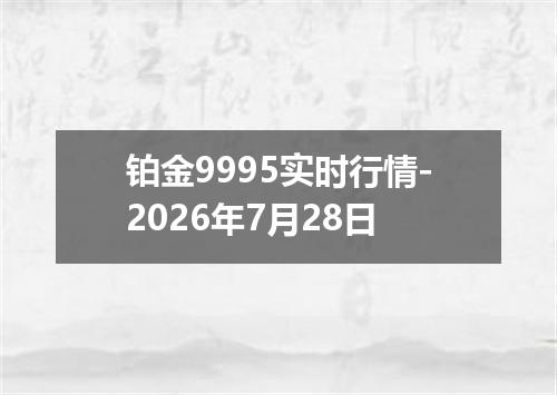 铂金9995实时行情-2026年7月28日