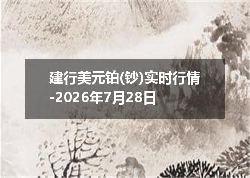 建行美元铂(钞)实时行情-2026年7月28日