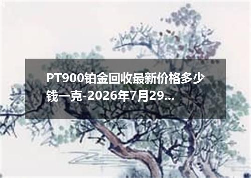 PT900铂金回收最新价格多少钱一克-2026年7月29日