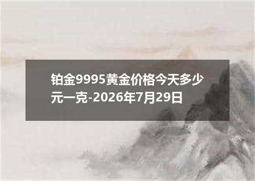 铂金9995黄金价格今天多少元一克-2026年7月29日