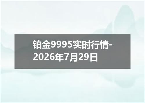 铂金9995实时行情-2026年7月29日