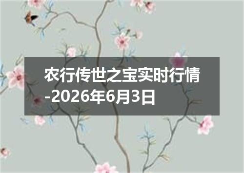农行传世之宝实时行情-2026年6月3日