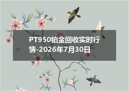 PT950铂金回收实时行情-2026年7月30日