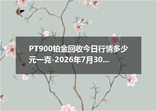 PT900铂金回收今日行情多少元一克-2026年7月30日