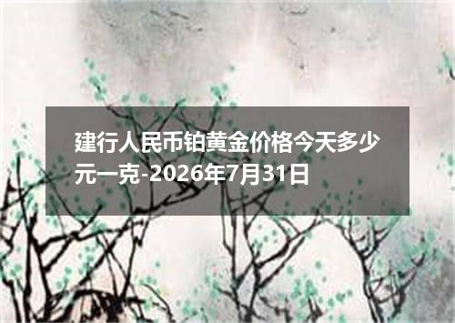 建行人民币铂黄金价格今天多少元一克-2026年7月31日