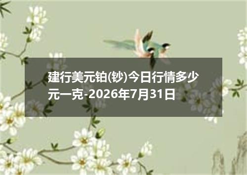 建行美元铂(钞)今日行情多少元一克-2026年7月31日