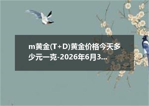 m黄金(T+D)黄金价格今天多少元一克-2026年6月3日