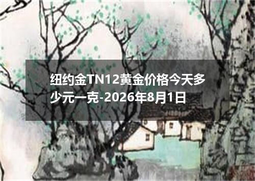 纽约金TN12黄金价格今天多少元一克-2026年8月1日