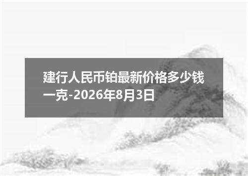 建行人民币铂最新价格多少钱一克-2026年8月3日