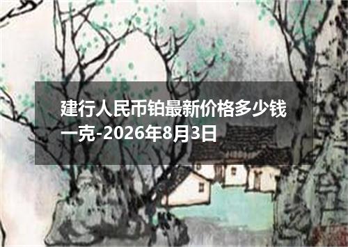 建行人民币铂最新价格多少钱一克-2026年8月3日