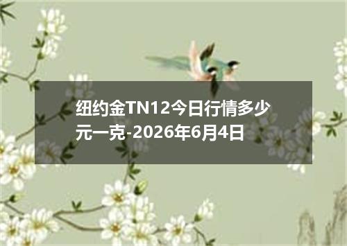 纽约金TN12今日行情多少元一克-2026年6月4日