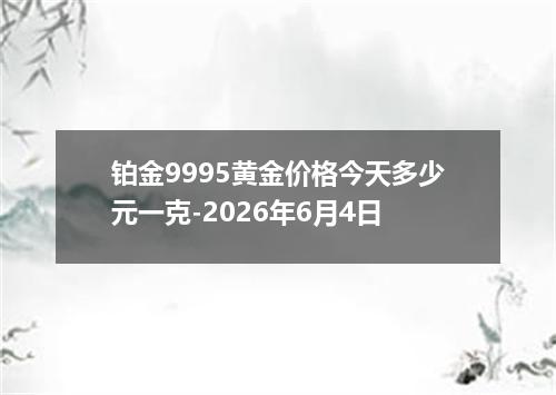 铂金9995黄金价格今天多少元一克-2026年6月4日
